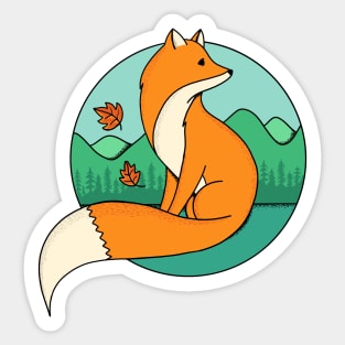 Fox and Landscape Sticker